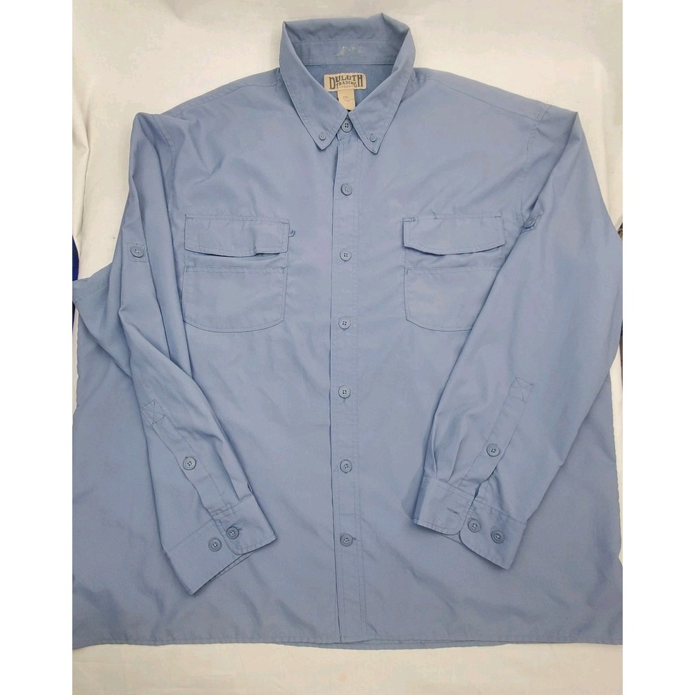 Duluth Trading Co Men's Shirt No Fly Zone Vented 2XL Fishing Hiking Long Sleeve